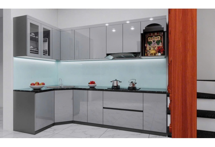 Tủ bếp nhựa cánh acrylic M43