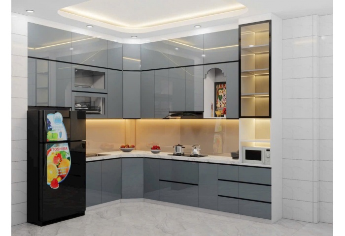 Tủ bếp nhựa cánh acrylic 