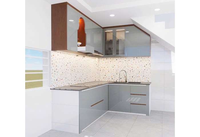 Tủ bếp nhựa cánh acrylic M30